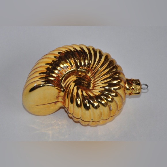 Christopher Radko Early 1988 “Medium Nautilus” Christmas Ornament Seashell Gold - Picture 4 of 4